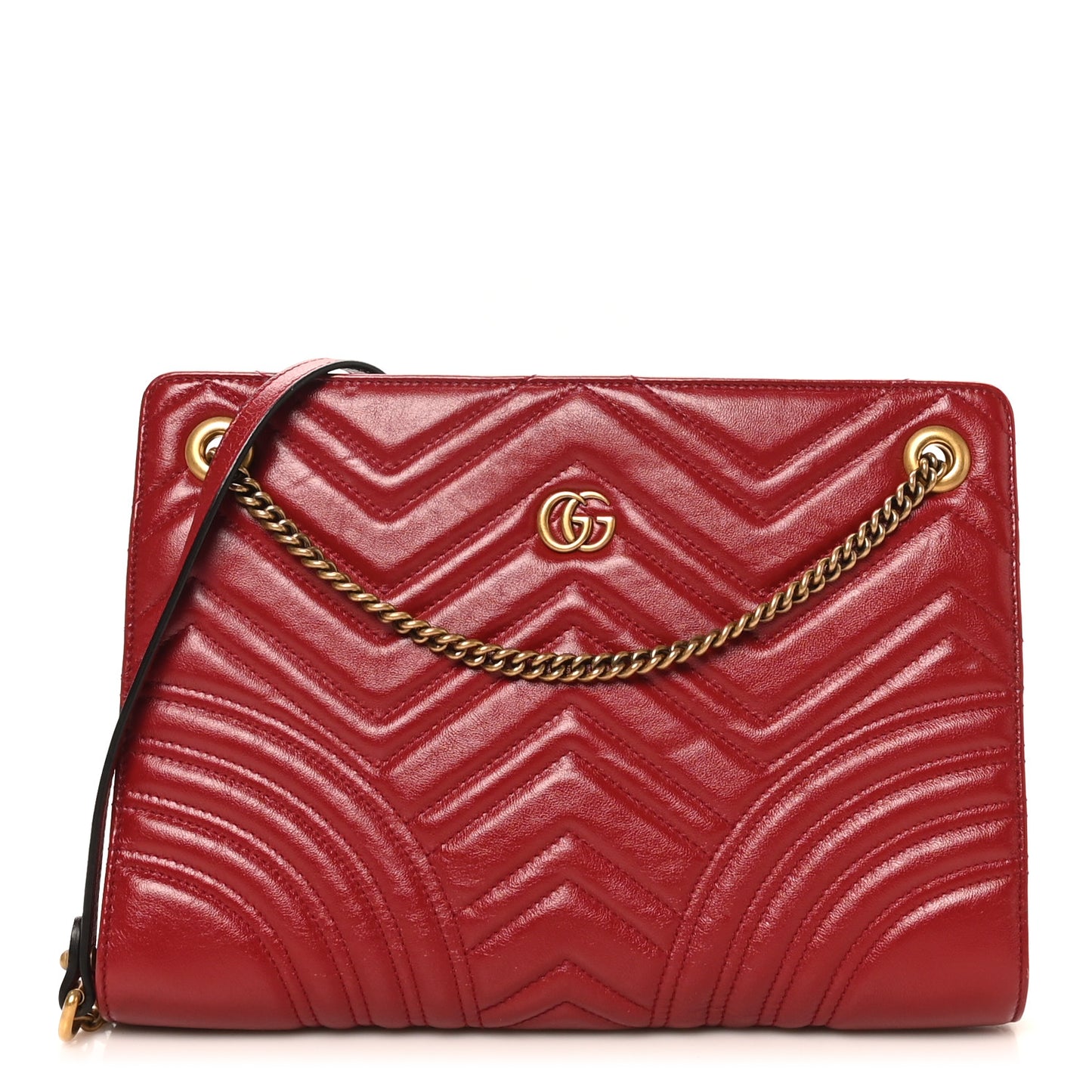 Azalea Calfskin Matelasse Heart Medium GG Marmont Slim Shoulder Bag Romantic Cerise