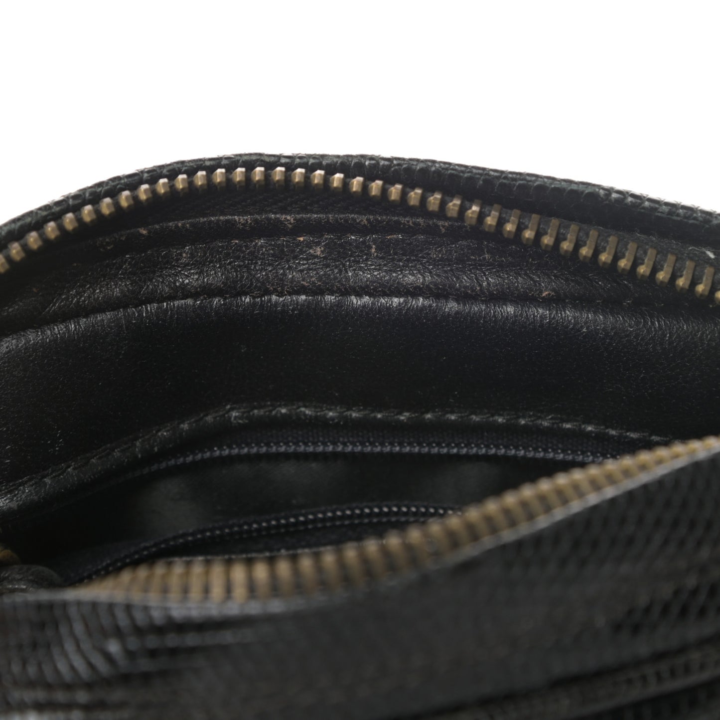 Lizard Quilted Small Tassel Camera Case Black