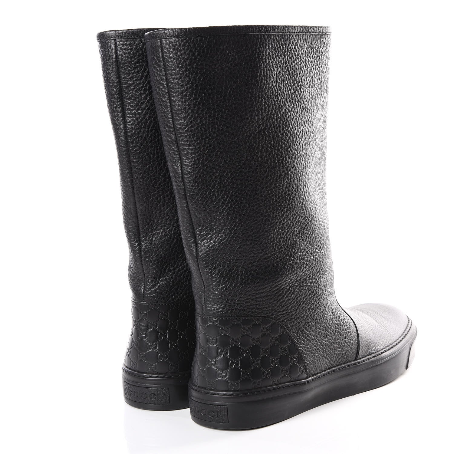 Gucci Calfskin Microguccissima Boots 39.5 Black 5 of 9