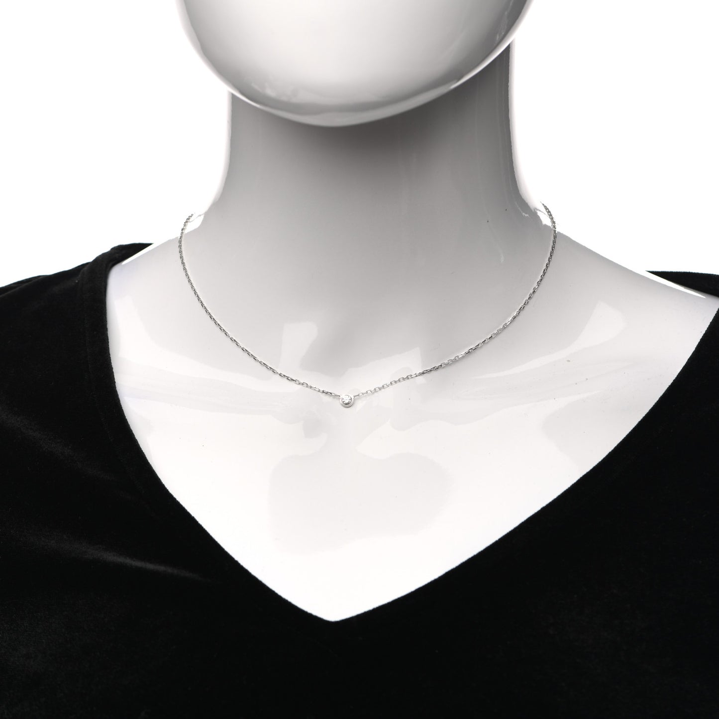 18K White Gold Diamond SM D'Amour Pendant Necklace