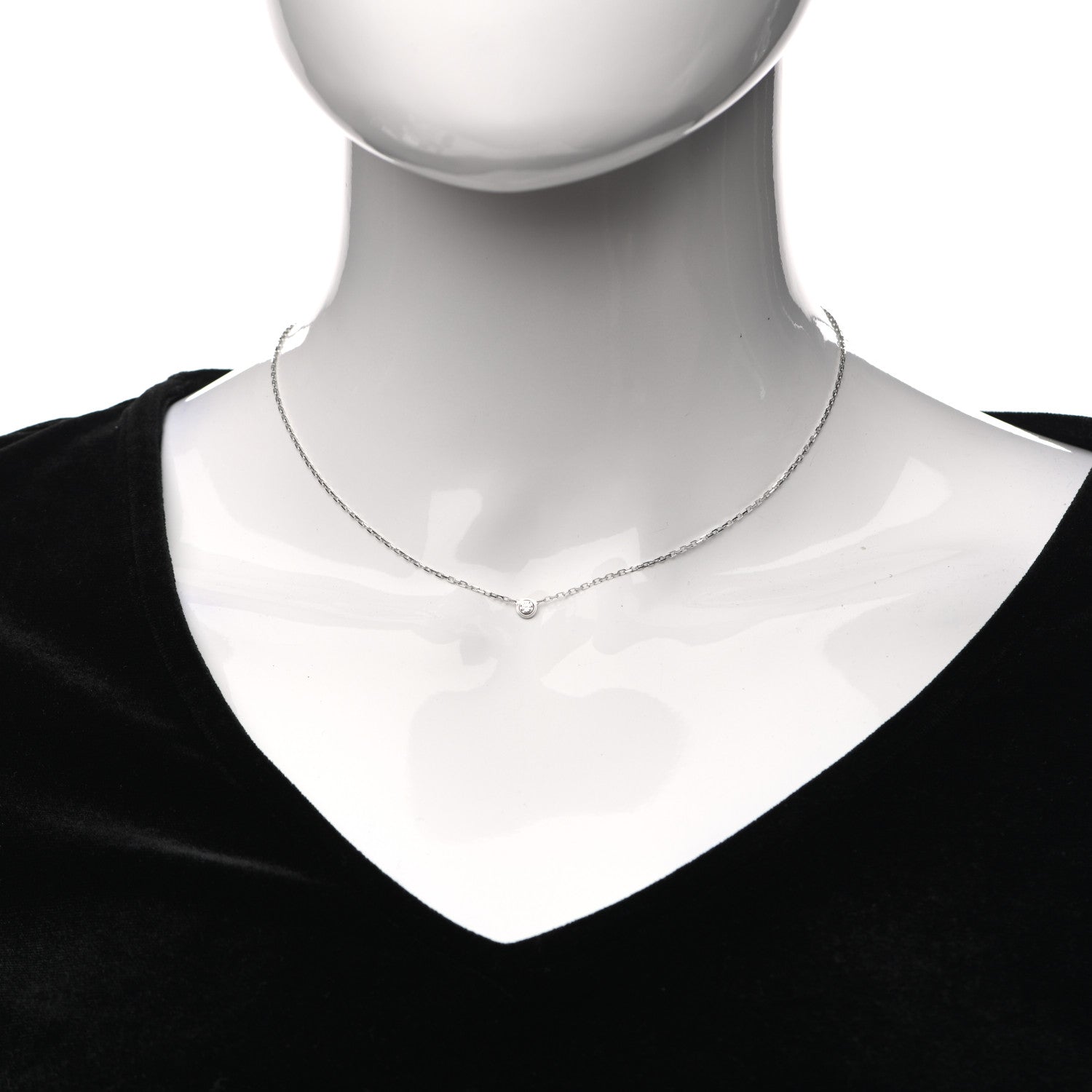 Cartier 18K White Gold Diamond SM D'Amour Pendant Necklace 2 of 6