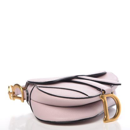 Christian Dior Grained Calfskin Mini Saddle Bag Light Pink 4 of 9