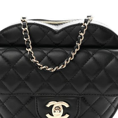 Chanel Lambskin Quilted Large CC In Love Heart Bag Black 8 of 11