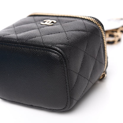 Chanel Caviar Quilted Mini Vanity Case With Chain Black 6 of 9