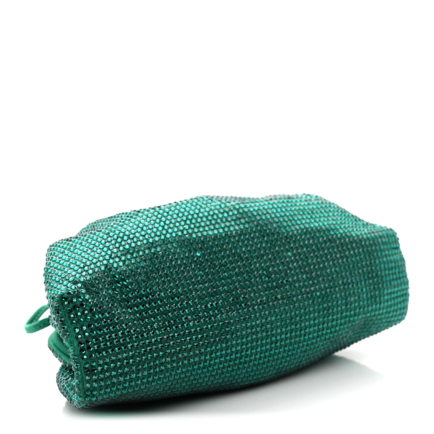 Bottega Veneta Satin Crystal Embellished The Mini Pouch Emerald 4 of 10