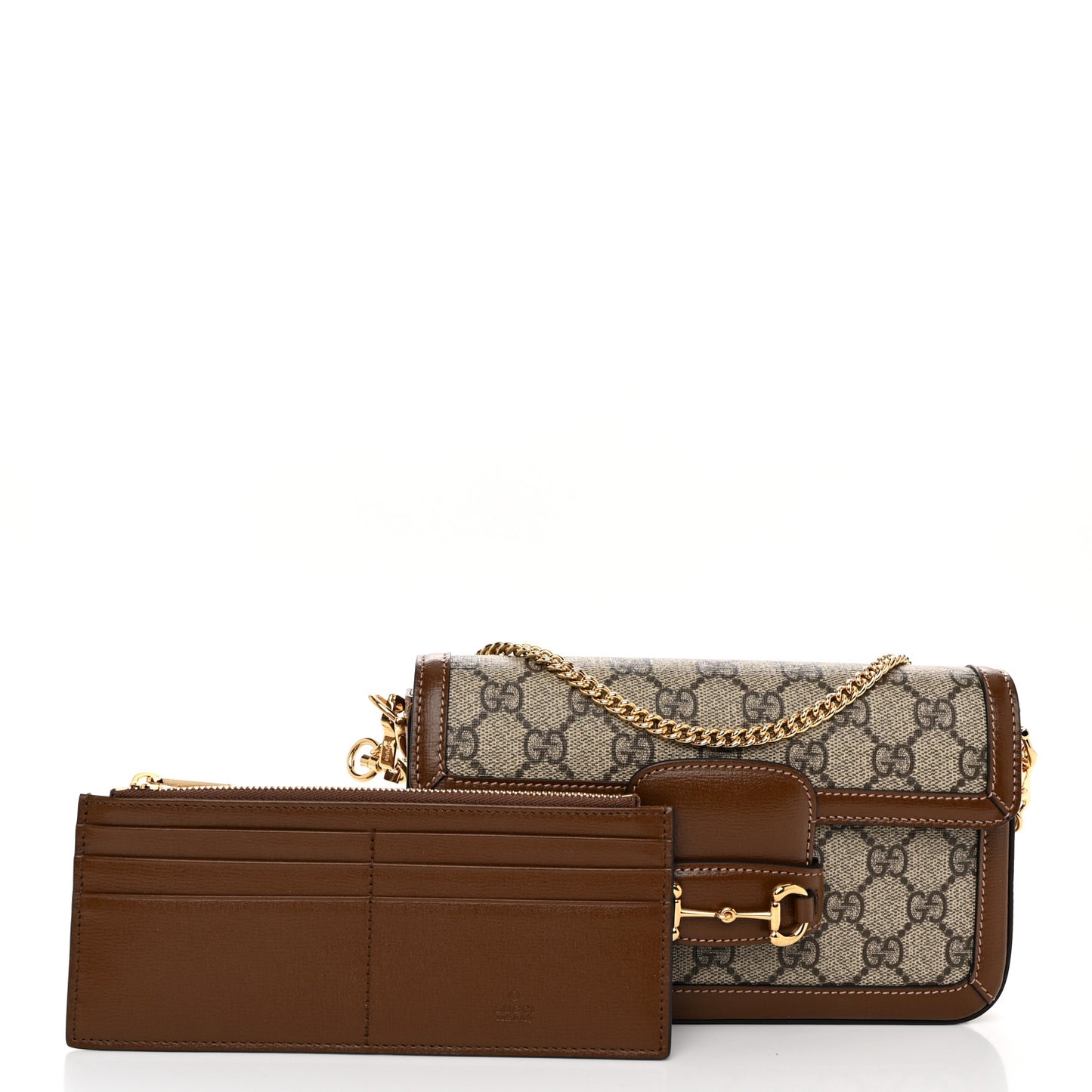 GG Supreme Monogram Azalea Calfskin Horsebit 1955 Mini Bag Beige Ebony Brown Sugar