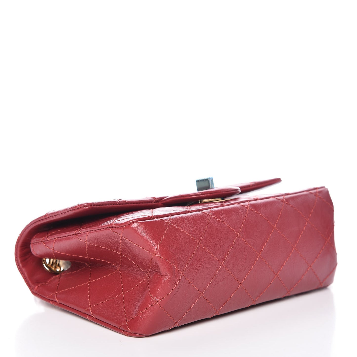 Aged Calfskin Quilted 2.55 Reissue Mini Flap Red