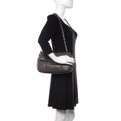 Prada Nappa Bomber Sound Chain Flap Shoulder Bag Ardesia 2 of 9