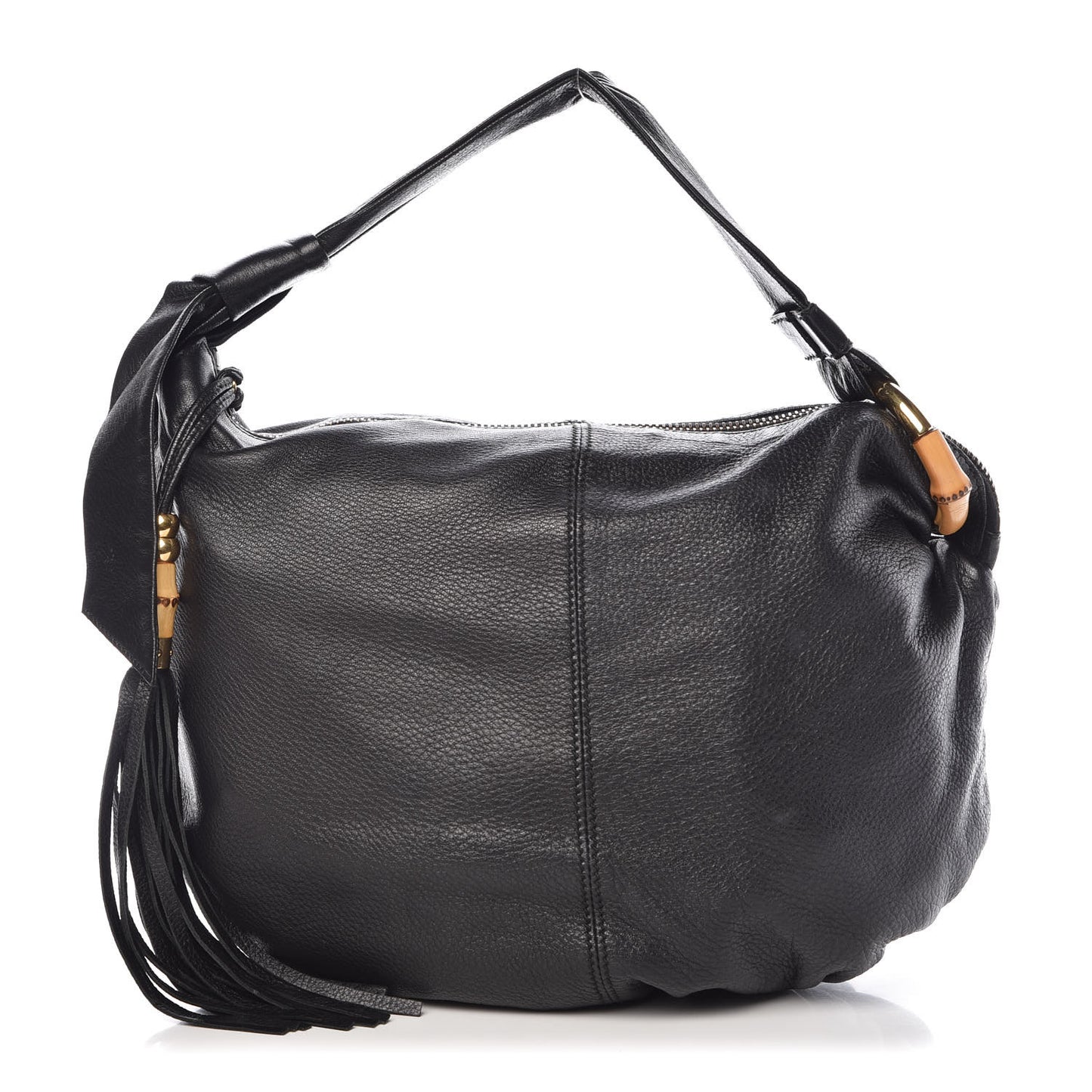 Pebbled Calfskin Medium Jungle Hobo Black