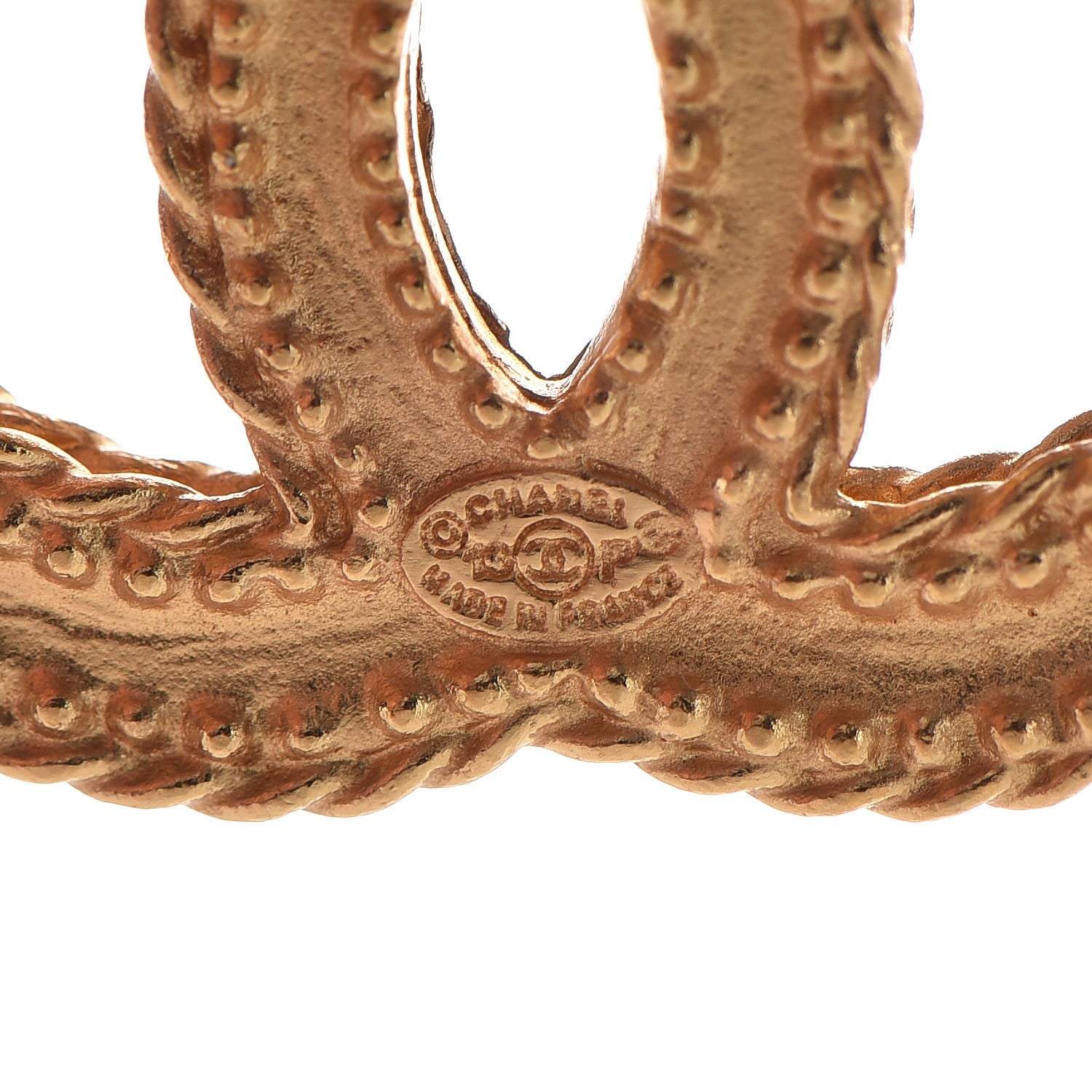 Chanel CC Drop Earrings Matte Gold 4 of 4