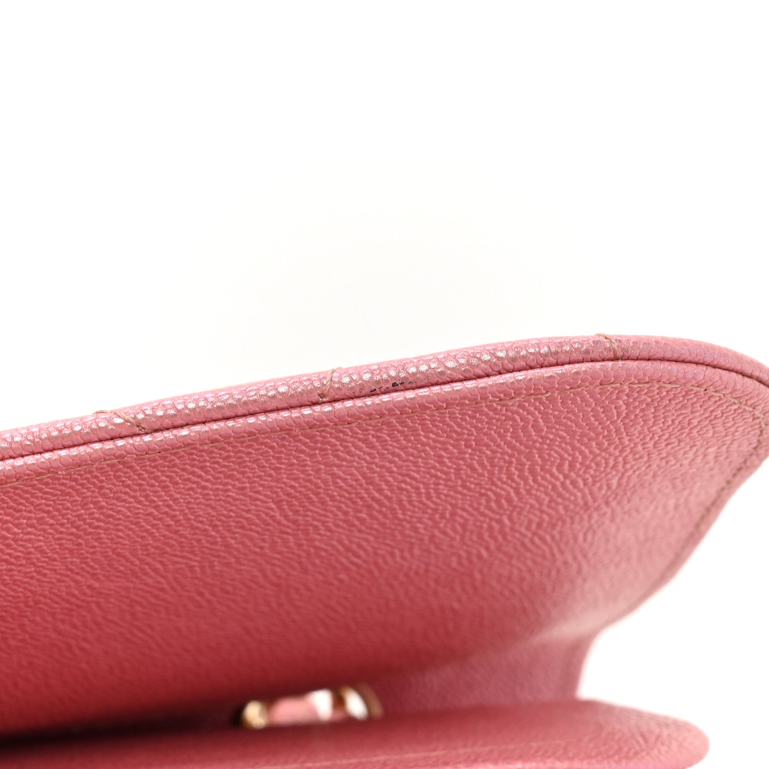 Chanel Iridescent Caviar Quilted Jumbo Double Flap Rose Pink 15 of 16