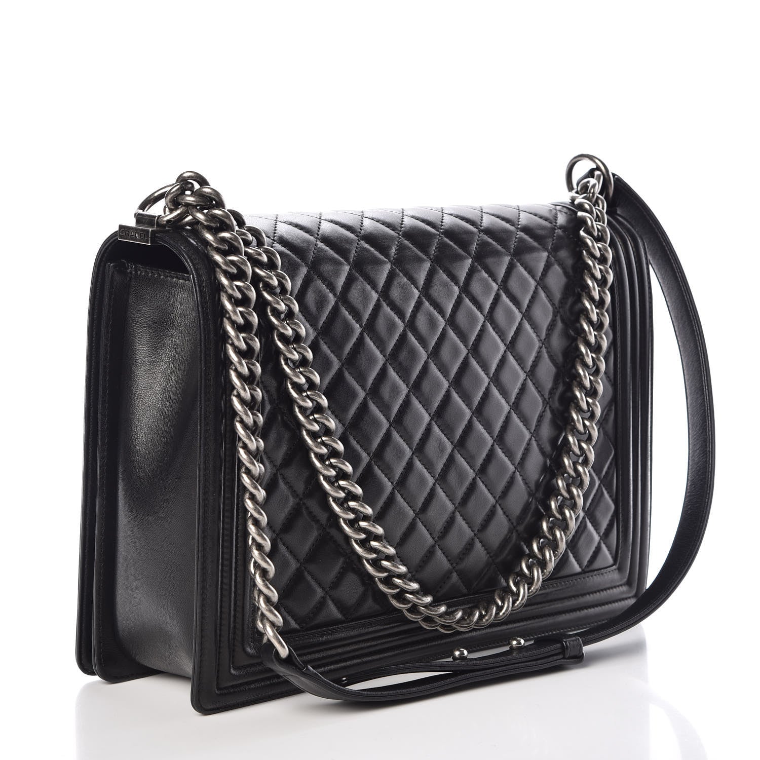 Chanel Lambskin Quilted Large Boy Flap Black 3 of 9