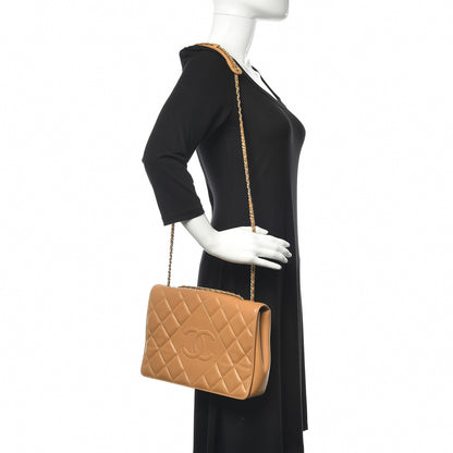 Chanel Lambskin Quilted Medium Diamond CC Flap Beige 2 of 8