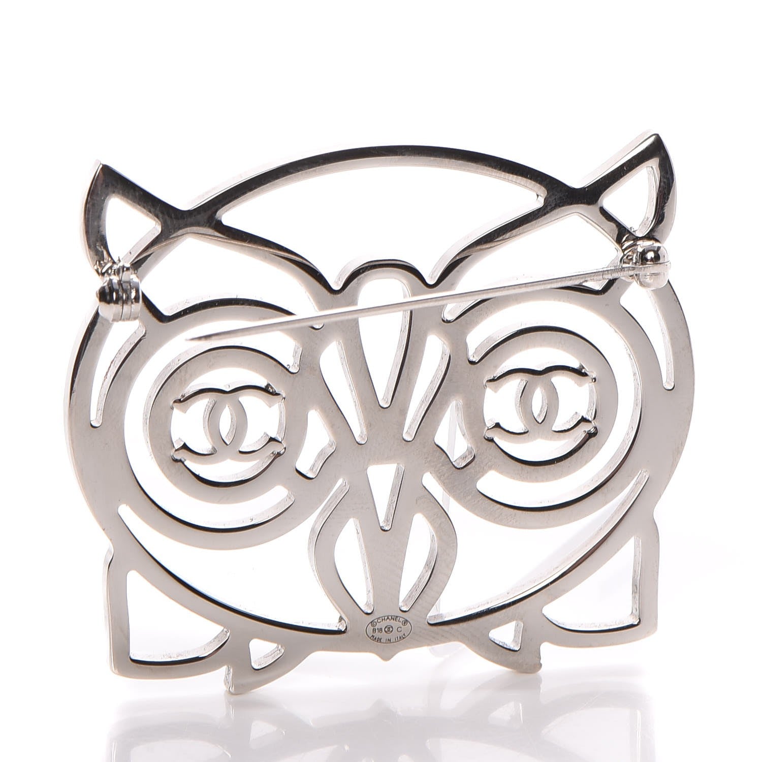 Chanel Strass Crystal Owl CC Brooch Purple Ruthenium 3 of 5