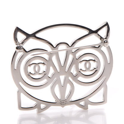 Chanel Strass Crystal Owl CC Brooch Purple Ruthenium 3 of 5