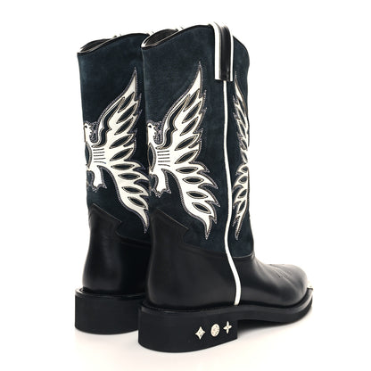 Louis Vuitton Calfskin Canyon Mens Cowboy Boots 9 Black 4 of 10
