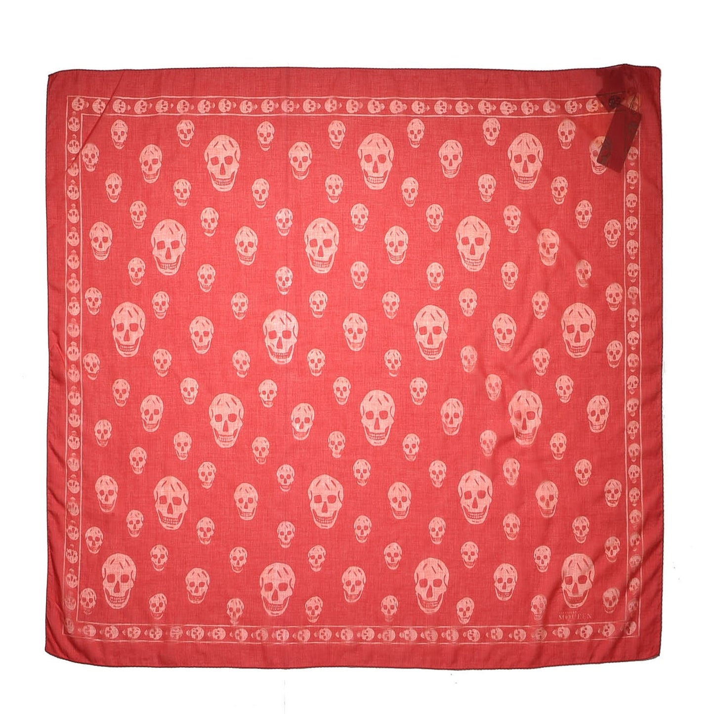 Cotton Viscose Skull Scarf Red