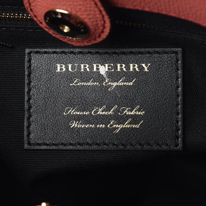 Burberry Grainy Calfskin House Check Small Banner Tote Cinnamon Red 8 of 9