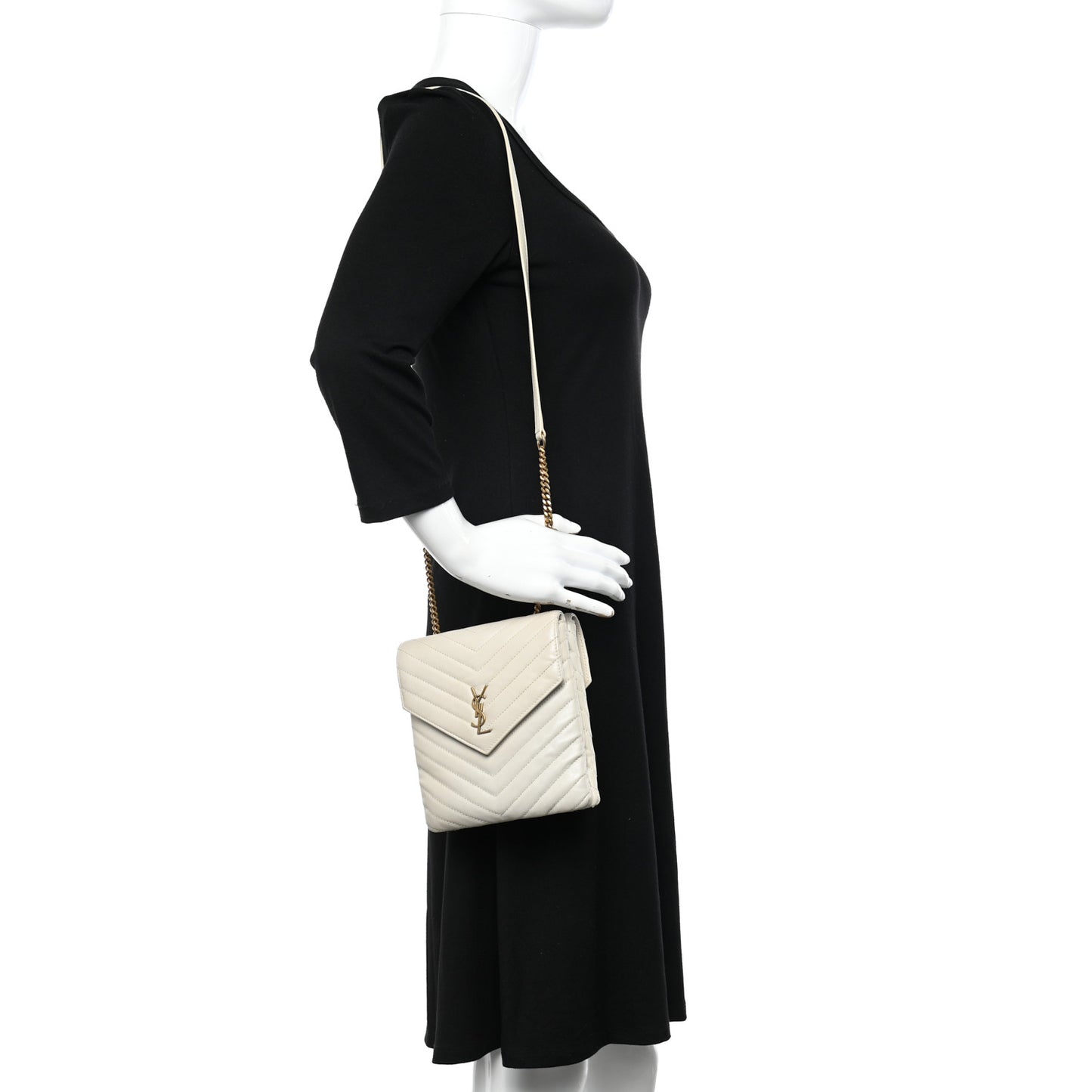 Lambskin Quilted Double Flap Bag Blanc Vintage