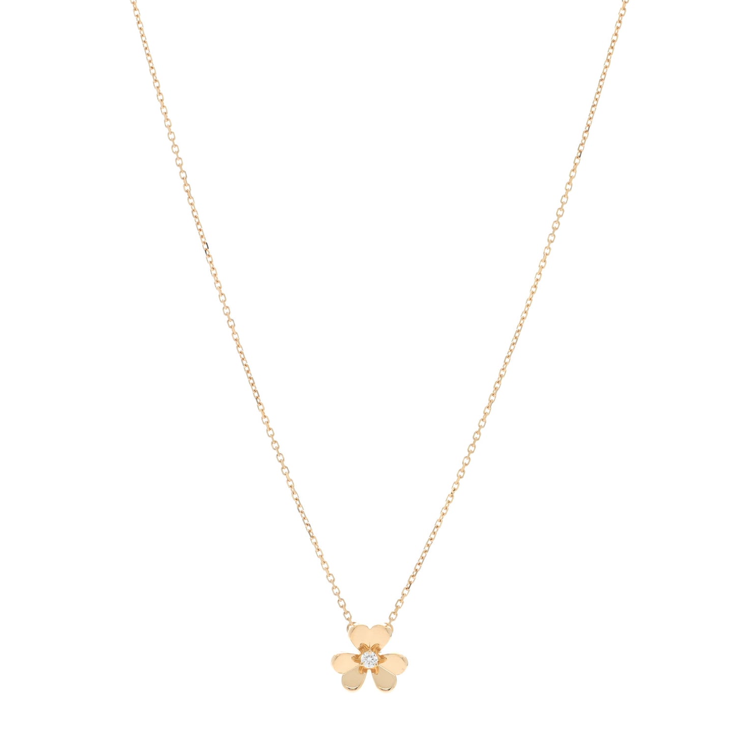 18K Yellow Gold Diamond Mini Frivole Pendant Necklace