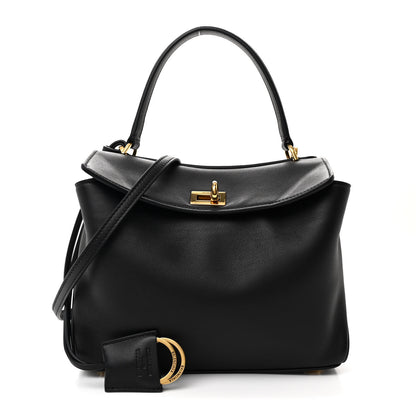 Balenciaga Natural Smooth Calfskin Mini Rodeo Top Handle Handbag Black 1 of 12