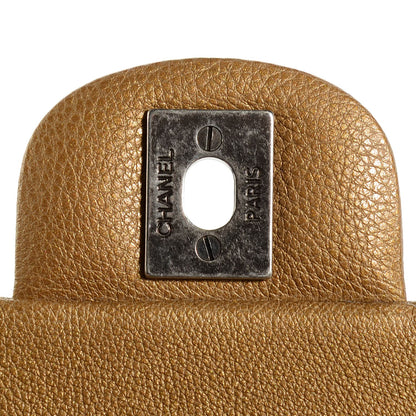 Chanel Metallic Calfskin Quilted Medium Double Flap Dark Gold 9 of 9