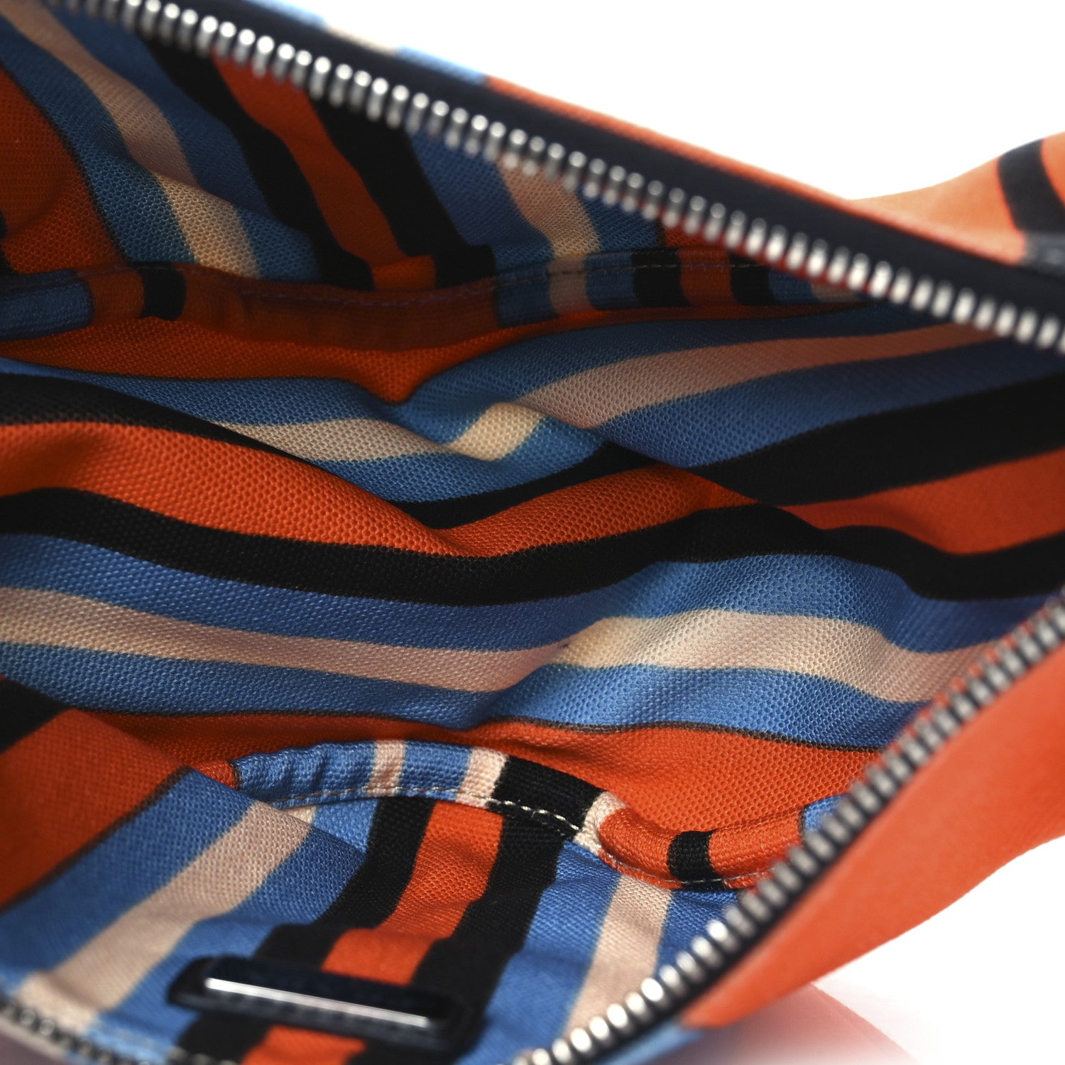 Prada Canvas Baiadera Stripe Wristlet Pouch Arancio 5 of 11