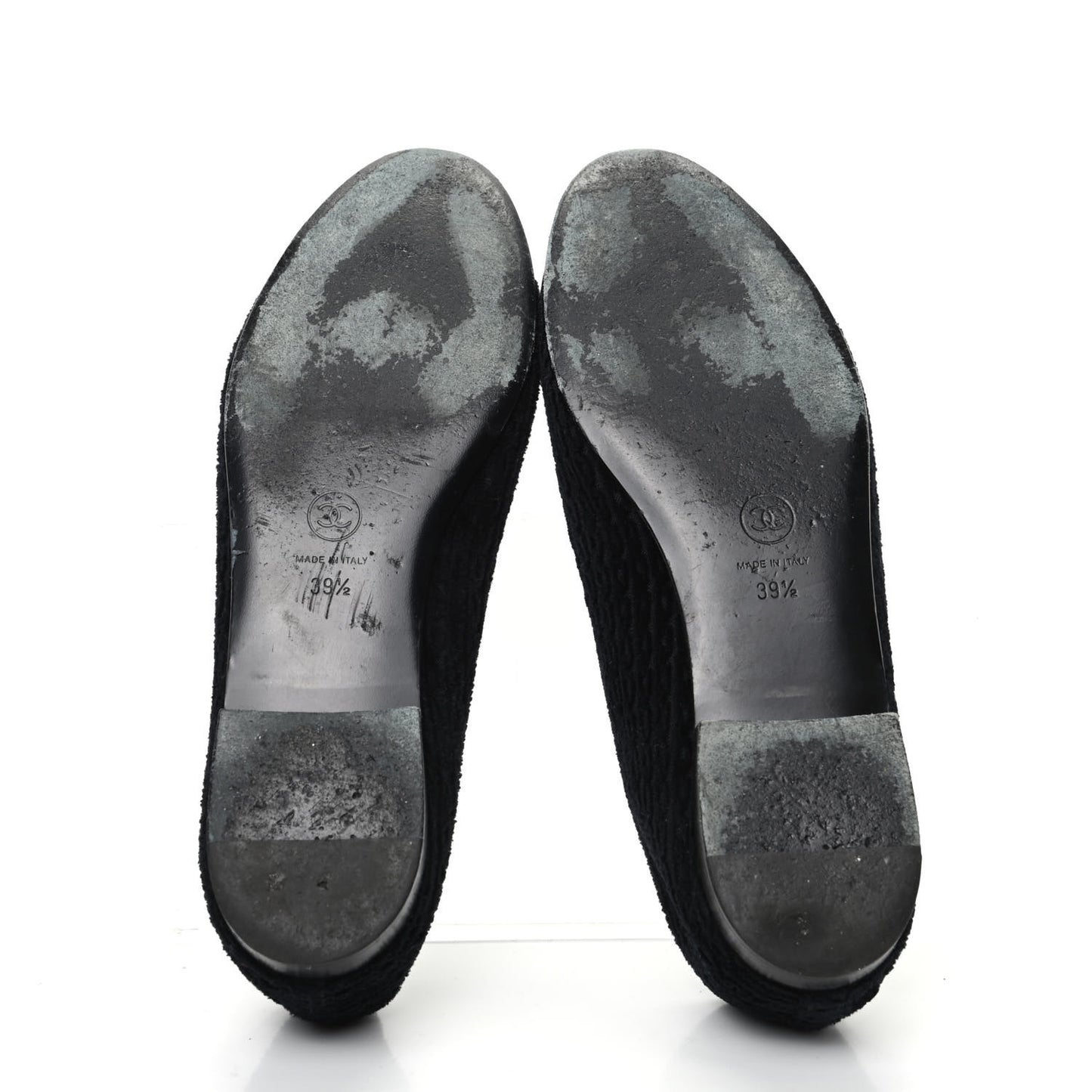 Tweed Caviar Cap Toe Ballerina Flats 39.5 Black