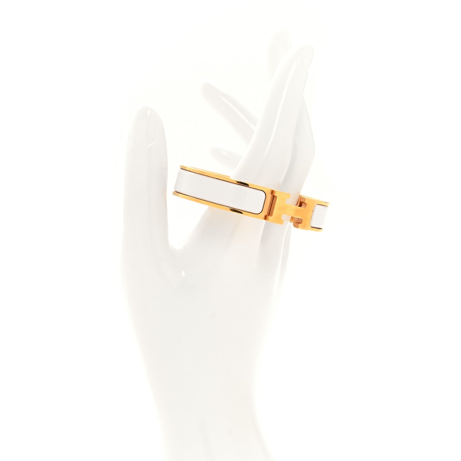Hermes Enamel Narrow Clic Clac H Bracelet PM White 2 of 4