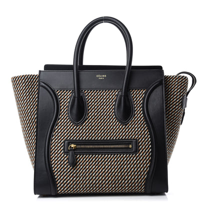 Celine Twill Smooth Calfskin Mini Luggage Dune Black 1 of 10