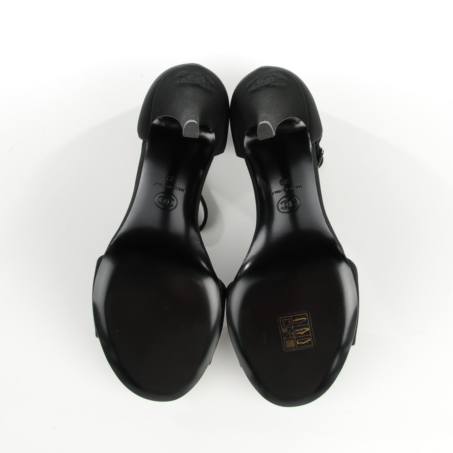 Crepe Grosgrain Crystal Bow Open Toe Sandals 39 Black