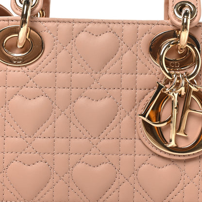 Christian Dior Lambskin Cannage Heart Medium Lady D-Joy Rose Des Vents 7 of 9