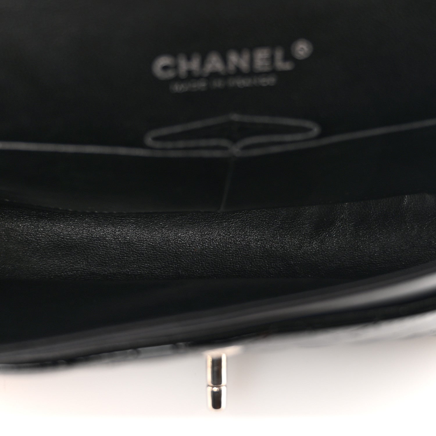 Chanel Distressed Patent Quilted Medium Double Flap Black 5 of 10