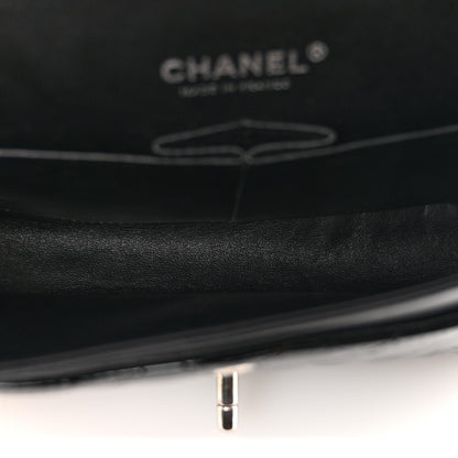 Chanel Distressed Patent Quilted Medium Double Flap Black 5 of 10