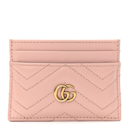 Gucci Calfskin Matelasse GG Marmont Card Holder Perfect Pink 1 of 6