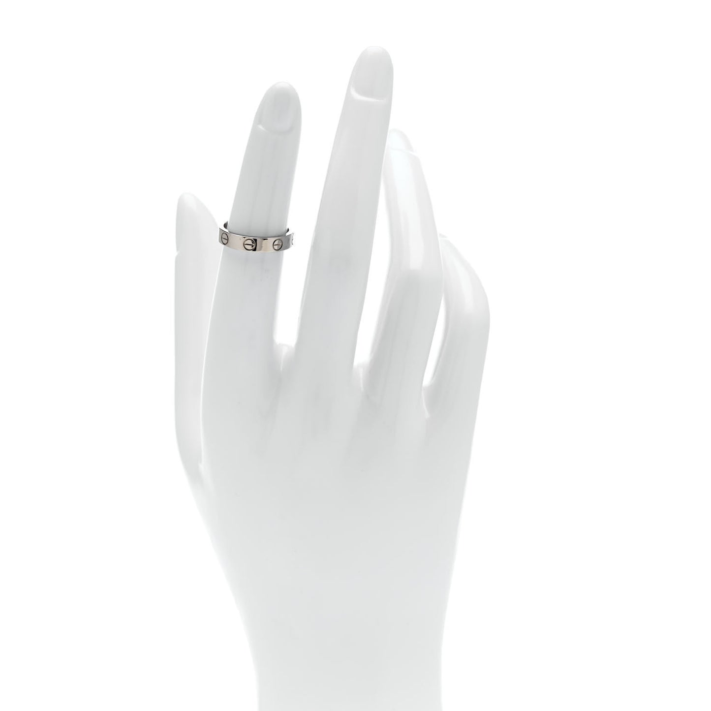 18K White Gold 3.5mm LOVE Wedding Band Ring 48 4.5