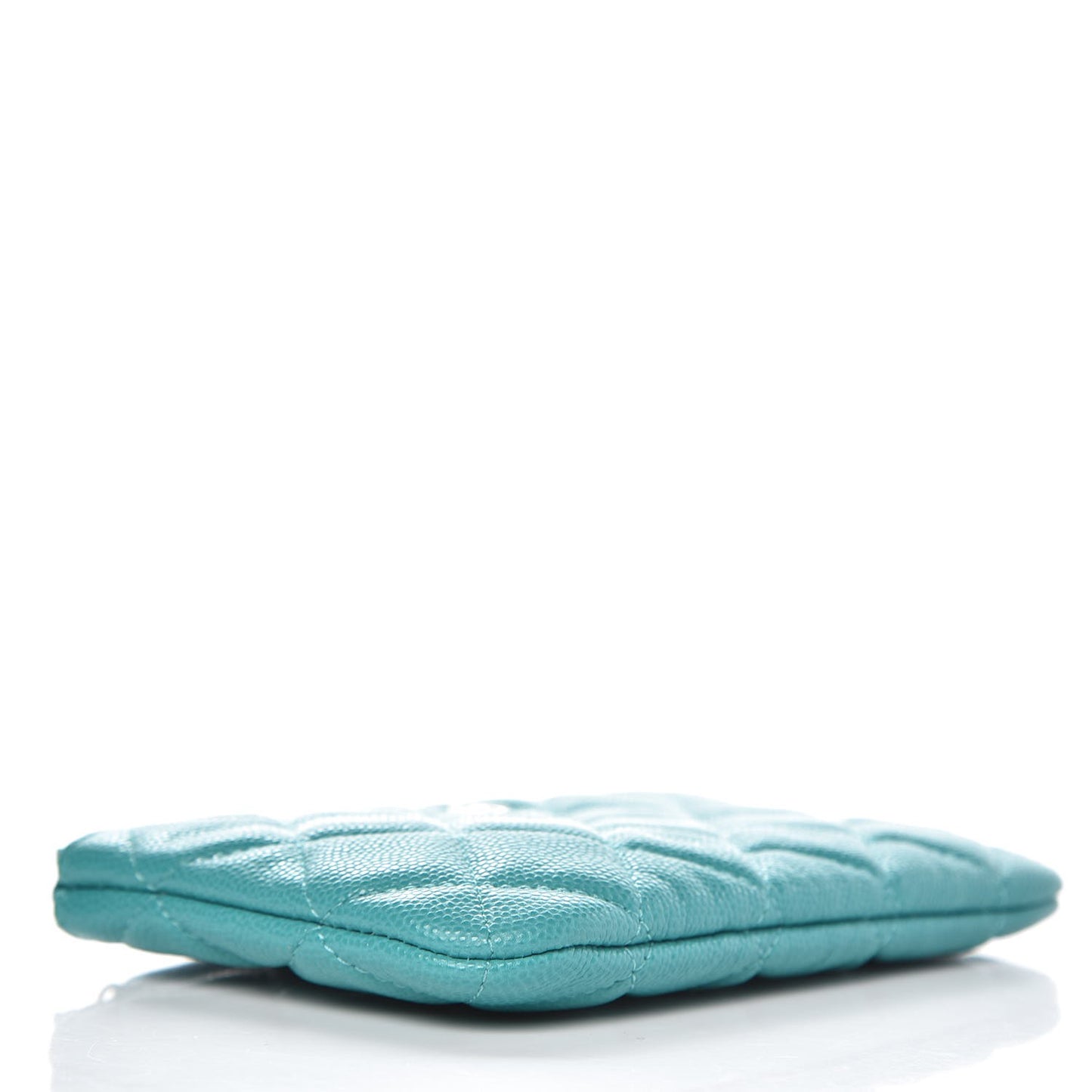 Caviar Quilted Small Cosmetic Case Turquoise