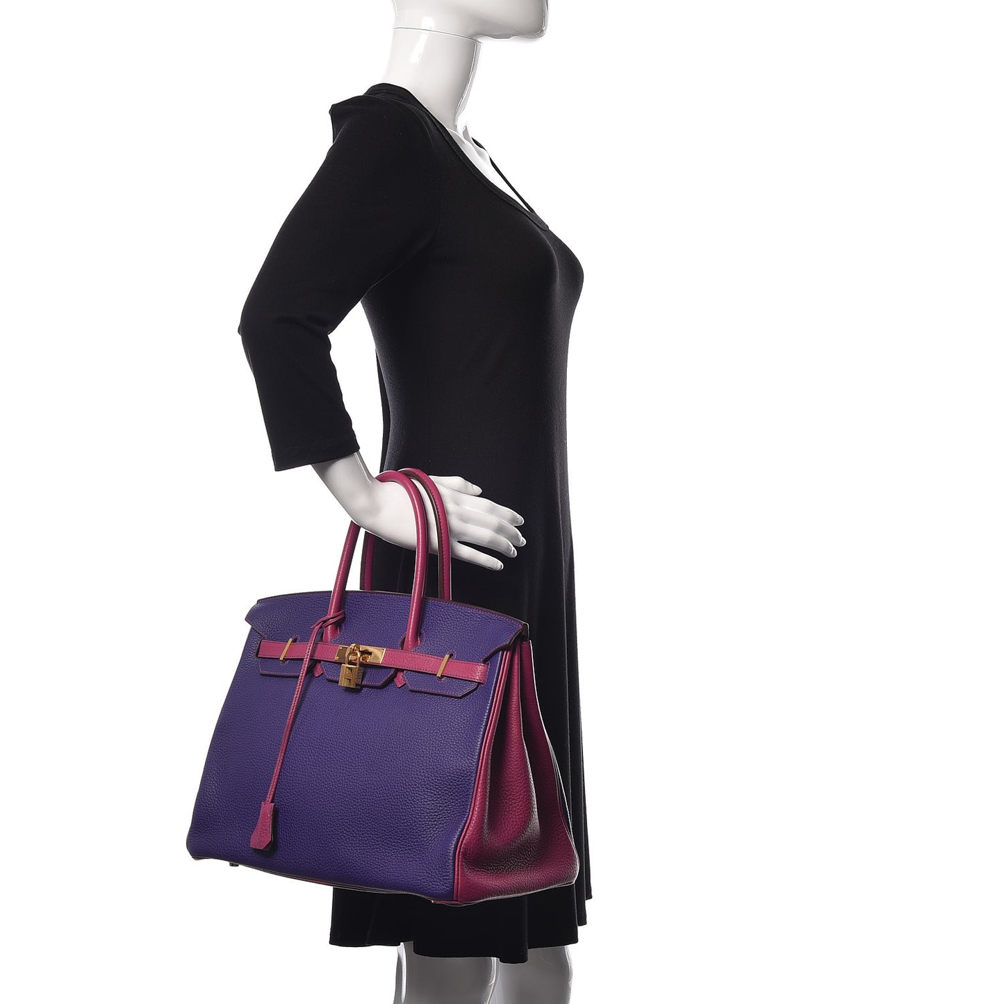 Togo Bi-Color Horseshoe Birkin 35 Iris Tosca