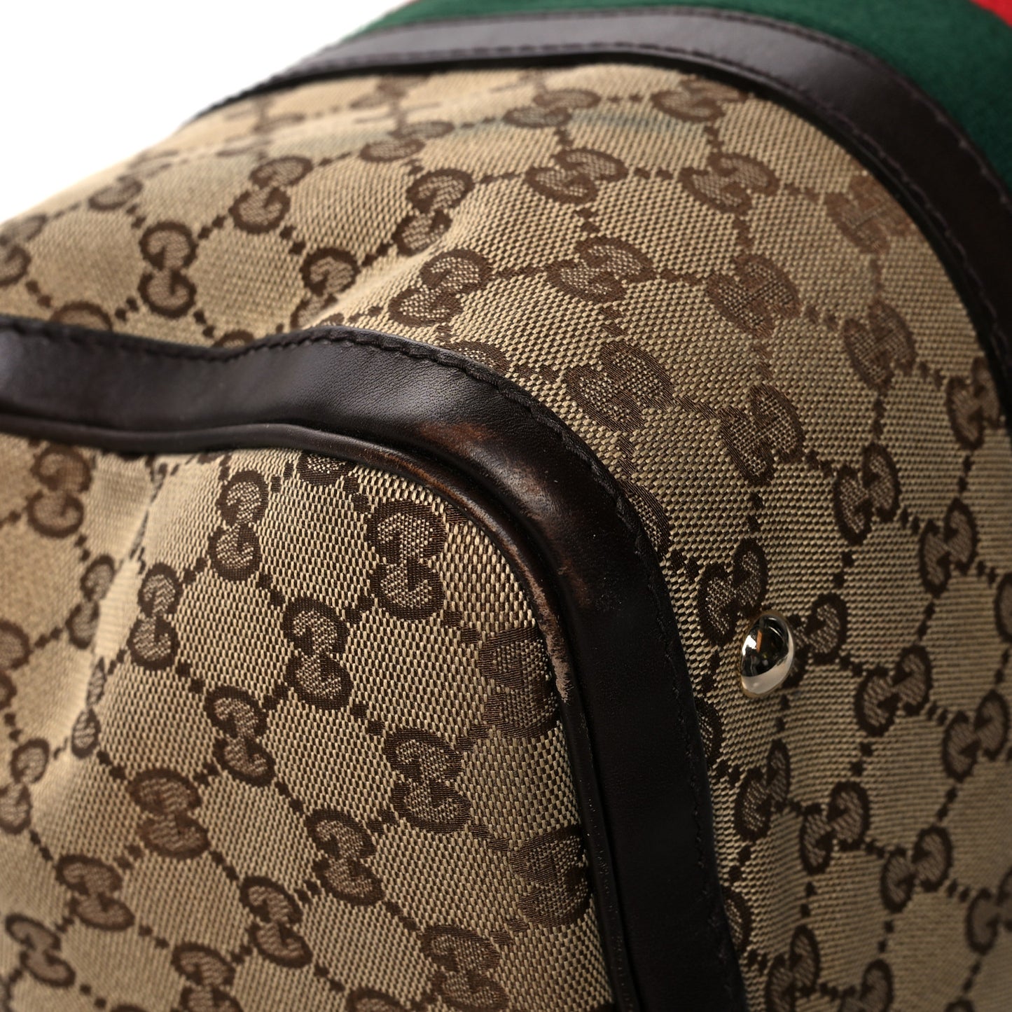 Monogram Vintage Web Medium Boston Dark Brown