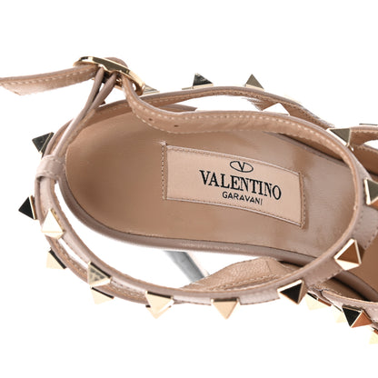 Valentino Garavani Patent Nappa Rockstud Ankle Strap 100mm Pumps 36 Black Poudre 7 of 8