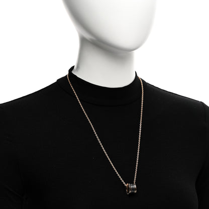 Bulgari 18K Rose Gold Black Matte Ceramic B.Zero1 Pendant Necklace 2 of 4