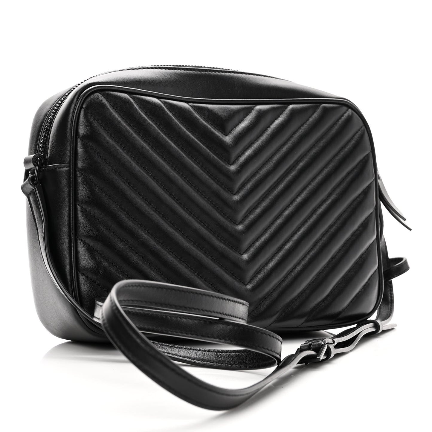 Calfskin Matelasse Monogram Monochrome Lou Camera Bag Black