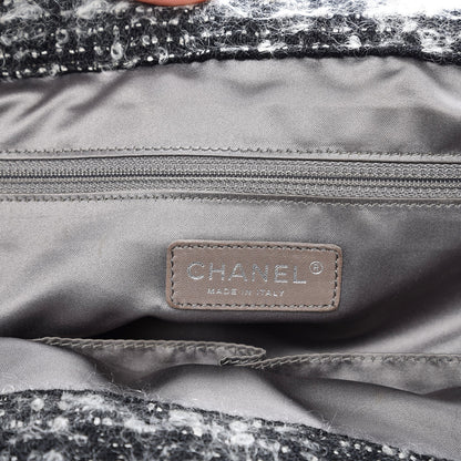 Chanel Tweed Lambskin Drawstring Tweedy Tote Black 6 of 7