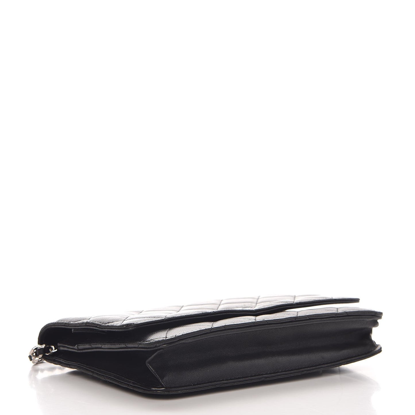 Lambskin Quilted Wallet On Chain WOC Black
