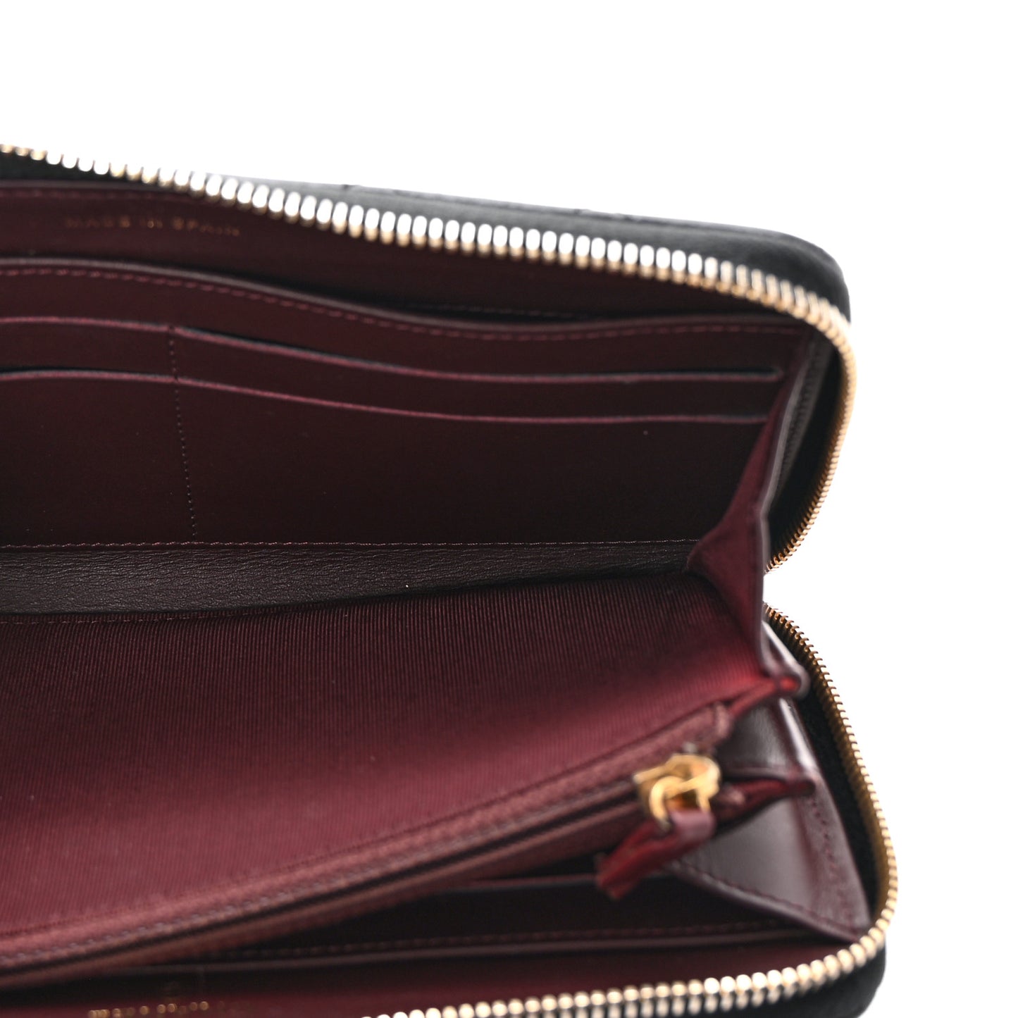Caviar Quilted Large Gusset Zip Around Wallet Black