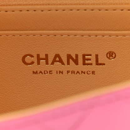 Chanel Lambskin Quilted Mini Rectangular Flap Pink Yellow 7 of 11