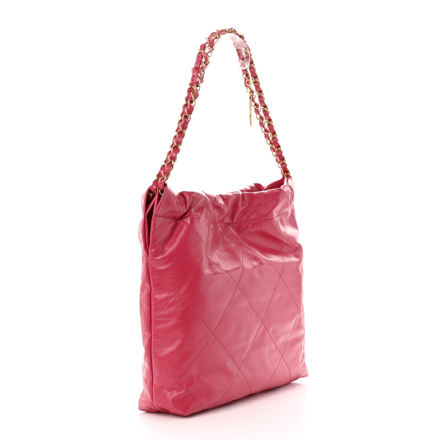 Chanel Shiny Calfskin Quilted Small Chanel 22 Fuchsia 4 of 11