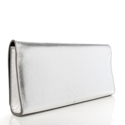 Saint Laurent Textured Metallic Calfskin Classic Monogram Cassandre Clutch Silver 3 of 7