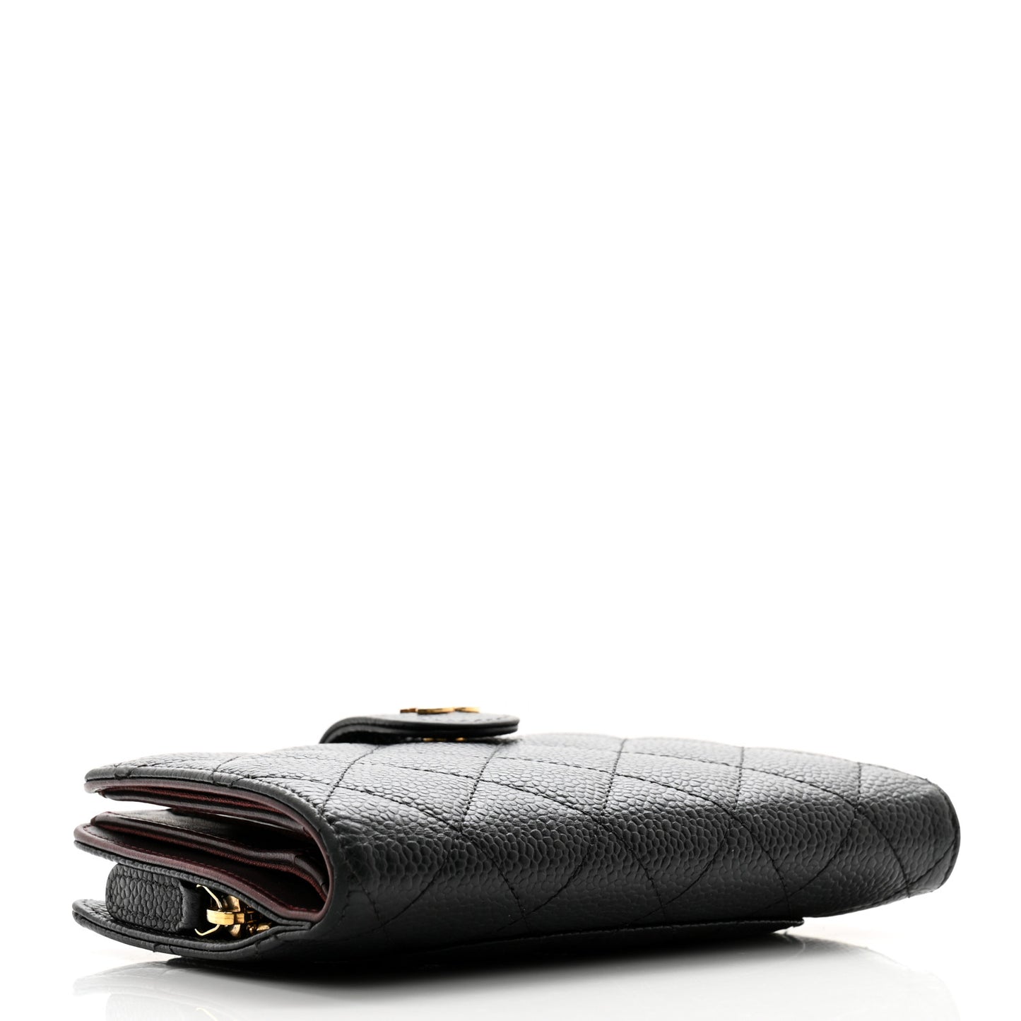 Caviar Quilted CC French Wallet Black
