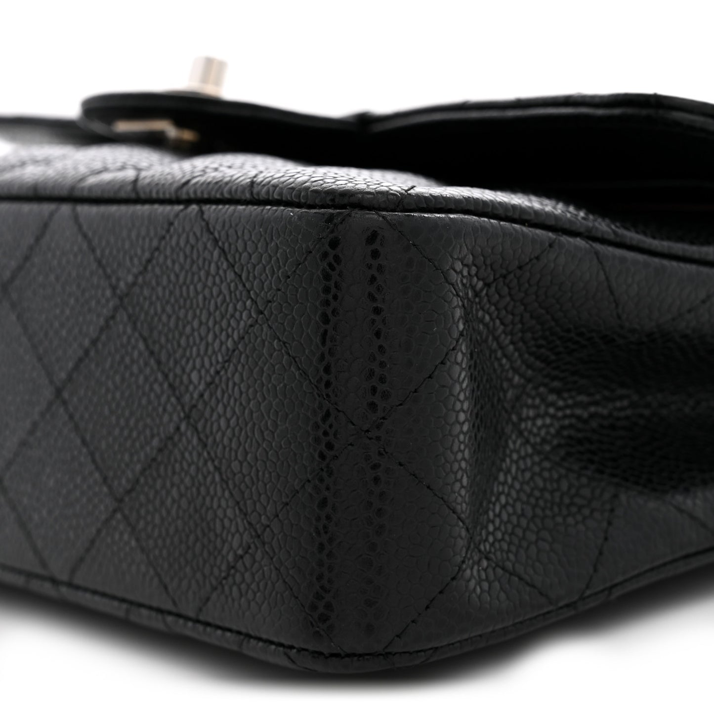 Caviar Quilted Small Double Flap Black